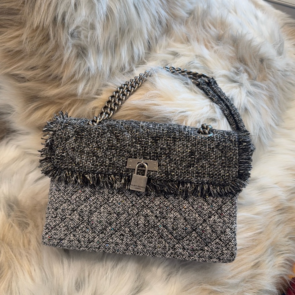 Stunning Kurt Geiger London Tweed bag – a timeless and elegant accessory!